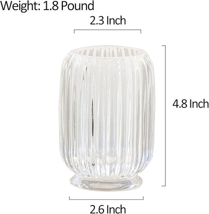 Crystal Makeup Brush holder Organizer, Vintage Make Up Brush Cup Pen Pencil Holder striped vase, Comb Brushes Pen Pencil Storage Box Container (Clear)
