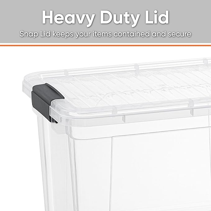 Superio Mini Deep Storage Organizer Bin with Lid X-Deep Small Clear Storage Box with Latch for Home, Kitchen, Garage- Store Toys, Food, Supplies, and Hair Accessories (2.4 Quart)