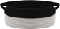 JMvicyroam Woven Basket,Small Rope Storage Bin with Handles & Ribbon Bag, Organizer for Shelves Closets,Gift Basket Empty for Birthday,Books,Dog Toys, Black&Grey
