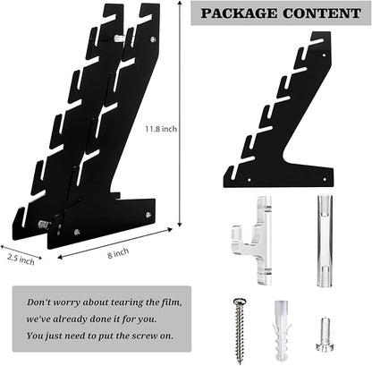 HAYVAN Hat Racks for Baseball Caps Set of 2 - Wall Mount or Stand Up - Hold Up to 10 Caps - Acrylic Hat Display and Storage for Bedroom, Closet, Dresser, Entrance (Black)