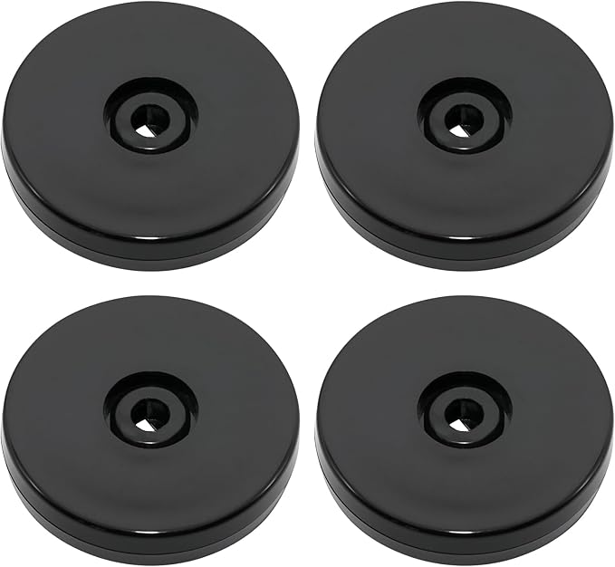 4 Pcs Black 2.5 inch Acrylic Lazy Susan Rotating Turntable Organizer Bearings - Round Swivel Plate for Spice Rack, Table, Cake, Kitchen Pantry