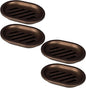 TOPSKY 4 Pcs Soap Dish for Shower, Soap Savers with Drip Tray, Plastic Double Layer Draining Soap Box for Bathroom - Bronze