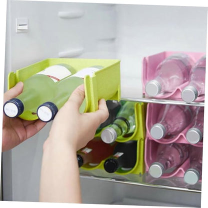 Cabilock Fridge Drink Organizer Rack Stackable Soda Can and Beer Bottle Holder for Storage for Cans and Bottles