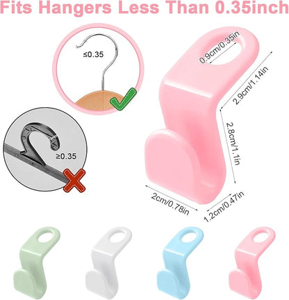 50 PCS Space Saving Hanger - Clothes Hanger Connector Hooks, Stacking Space Saver, Plastic Closet Organizers and Storage Extender for Heavy Duty Hangers Connection (50, White)
