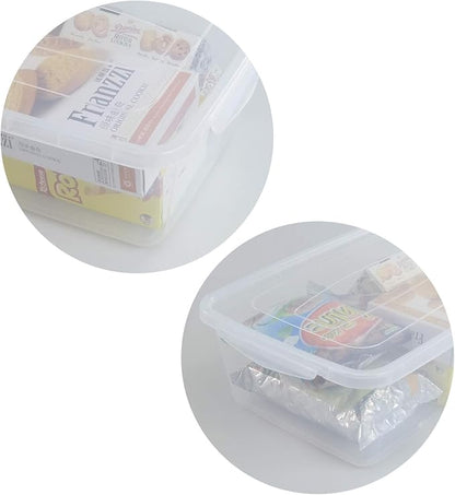 Inhouse 14 Quart Clear Storage Bin, Plastic Latching Box/Container with Lid, Shoe Boxes, Set of 4
