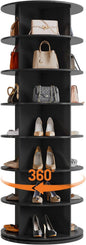 GarveeHome 7 Tier Rotating Shoe Rack Tower, 360° Revolving Free Standing Spinning Shoe Organizer, Vertical Spinning Shoes Display, Shoes Rack Storage Round Carousel, Rotate Shoes Closet Organization