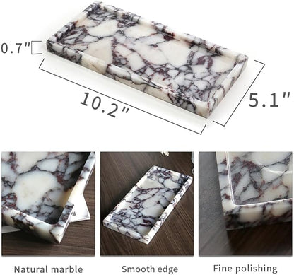 100% Natural Luxury Calaccata Viola Marble Small Hand Towel Tray Holder Organizer, Makeup Bathroom Holder