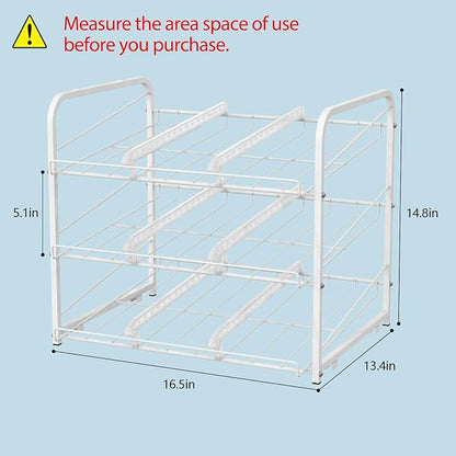 BTY Can Organizer for Pantry Stackable Can Rack Organizer 2 Pack Stacking Can Storage Dispensers 3 Tier Small Space Holds up to 36 Cans for Pantry, Kitchen, Cabinet White