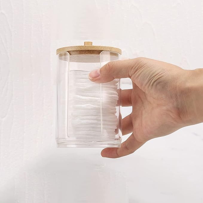 Cotton Pad Holder Cotton Round Holder Dispenser, Makeup Pad Organizer for Bathroom & Travel