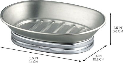 iDesign Soap Dish for Bathroom Sink - Soap Dish Holder for Bar Soap - Set of 2 - Split Finish