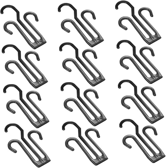 Cabilock 12Pcs Sturdy Plastic Shoes Hanging Hooks Multi Functional Shoe Organizer for Convenient Drying Portable Shoe Rack Hanger for Home Travel Storage Compact Design