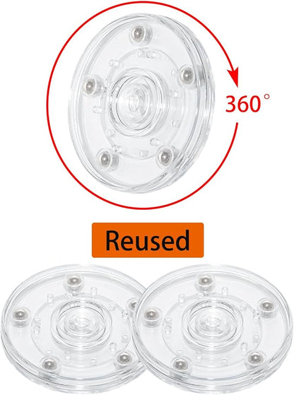 4PCS 3 inch Clear Small Lazy Susan Turntable Mini Lazy Susan Acrylic Ball Bearing Rotating Tray for Spice Rack Table Cake Kitchen Pantry