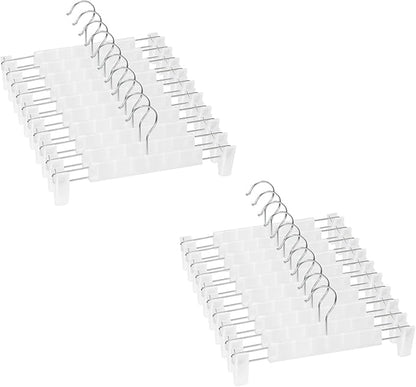 Skirt Hangers 20 Pack, Pants Hangers with Clips，360 ° Swivel Hook Space Saving Hangersfor Pants, Skirts, Clothes, Jeans, Translucent