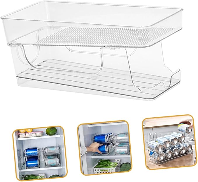 Ciieeo Pet Material Can Organizer Double Soda Holder Fridge Accessory Household Soda Holder