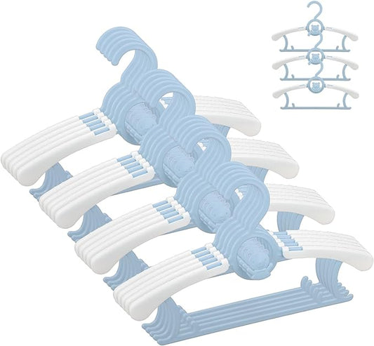 Baby Nursery Closet Hangers, Non-Slip Laundry Infant Pant Hangers for Newborn Clothes - JSF20pcs Adjustable Children Coat Hanger for Girl Boy Toddler Kids Child