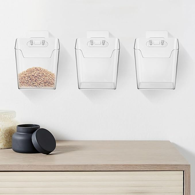 Lurrose 4pcs Cabinet Door Organizer: Wall Mounted Storage Bins - Plastic Shower - Pencil Holder for Shower Bathroom Kitchen Office