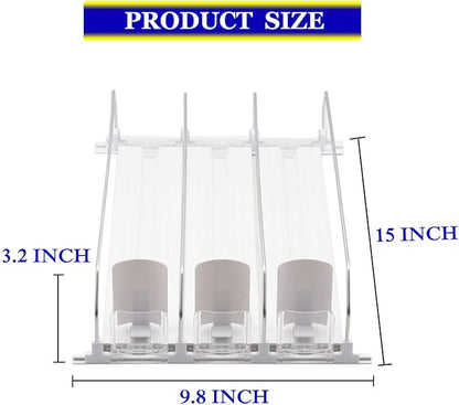 Drink Organizer for Fridge,Automatic Pusher Glide Soda Can Organizer for Refrigerator and Adjustable Width - Storage 15 Cans
