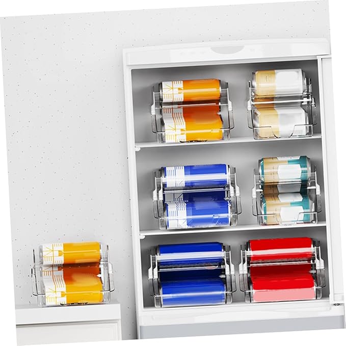 Mikinona Organizer Bins for Fridge Soda Organizer Pantry Storage Bins Drink Holder for Fridge