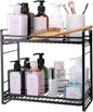 zccz 2-Tier Bathroom Organizer, Ideal as a Kitchen or Bathroom Countertop Organizer - Black Finish Makeup Organizer for Vanity - Black Finish Kitchen and Bathroom Storage Organizer