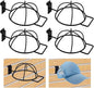 AHANDMAKER 6 Pcs Slat Wall Hat Display Rack Wall Mounted Durable Metal Hat Organizer Accessories for Baseball Caps Wigs Retail Store Warehouse Display Decoration, Black