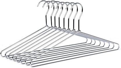 8 Quality Hangers Heavy Duty Metal Suit Hanger Coat Hangers with Polished Chrome (Suit Coat Hanger)