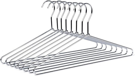 8 Quality Hangers Heavy Duty Metal Suit Hanger Coat Hangers with Polished Chrome (Suit Coat Hanger)
