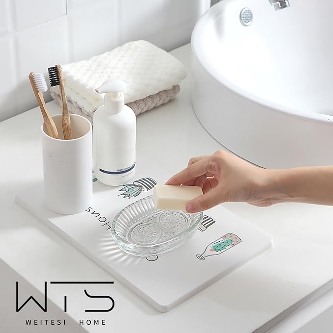 Clear Glass Soap Dish for Cleaner Shower, Oval Bar Soap Holder with Embossed Raised Sides for Bathroom Sink and Kitchen