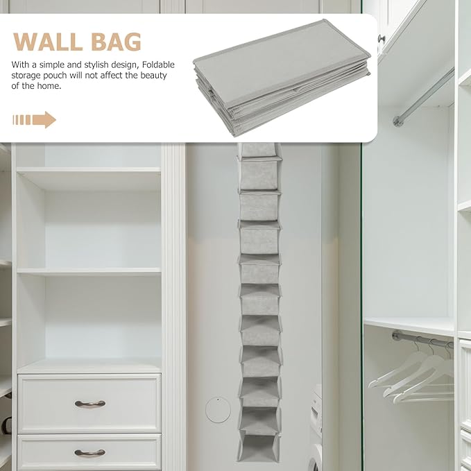 Garneck Foldable Hanging Shoe Organizer Rack 10-Layer Narrow Closet Storage Bag Portable Space-Saving Shoes Holder for Indoor Outdoor Use