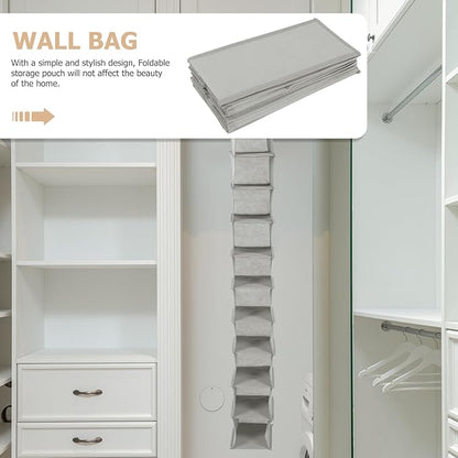 Garneck Foldable Hanging Shoe Organizer Rack 10-Layer Narrow Closet Storage Bag Portable Space-Saving Shoes Holder for Indoor Outdoor Use