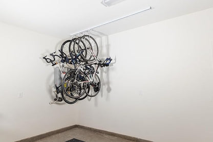 Bike Slide Pro – Made in USA | Heavy-Duty Ceiling-Mounted Bicycle Storage Rack – Space-Saving Overhead Garage Organizer with Quick Install System – Secure Solution for Residential Garages