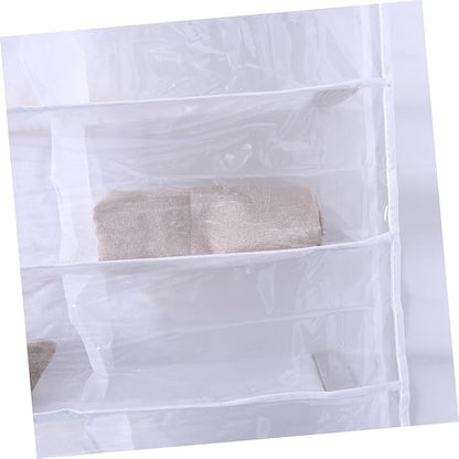 Garneck Over The Door Shoe Organizer - 26 Pocket Hanging Shoe Rack - Space Saving White Storage for Closet and Bedroom Organization