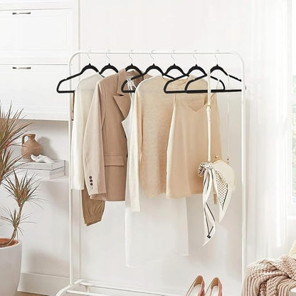 Stormix 36 Pack Velvet Hangers, 17.3 x 8.9 Inches Clothes Hangers, Non Slip Dresses Hangers with Shoulder Notches for Adult Black