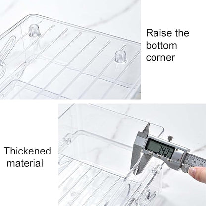 Stretchable Double Layer Rolling Refrigerator Drink Holder Storage Box Can Storage for Refrigerator Self Pushing 11 Cans