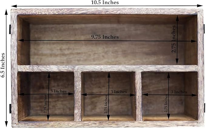 Mother's Day Gifts Wooden Kitchen Utensil Holder With 4 Compartments Wood Cutlery Utensil Organiser Flatware Caddy Organizer for Party | Silverware Condiment Organizer with Napkin Holder for Dining