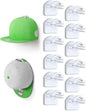 Adhesive Hat Hooks for Wall - 2 Different Ways Hat Racks to Organize & Display Baseball Caps, Hat Wall Hanger, Hat Organizer Rack for Men (White, 12 Pack)