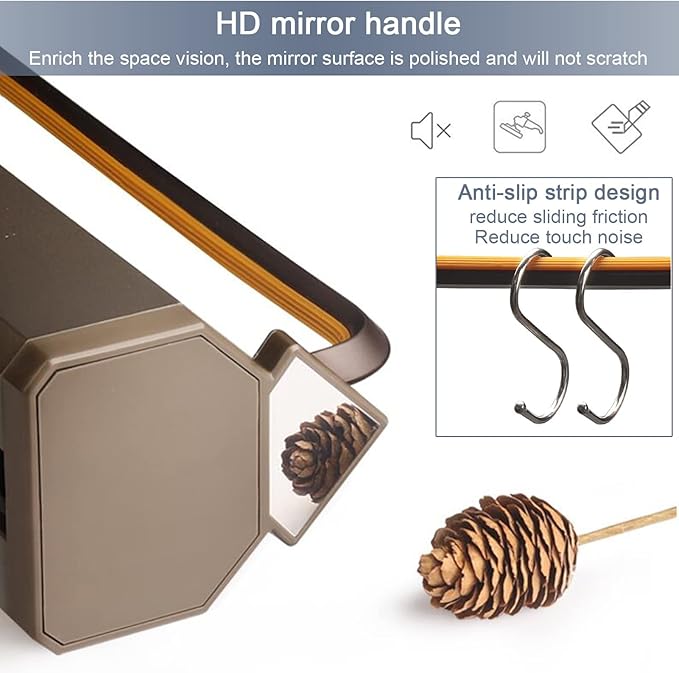 Extendable Pull-Out Closet Valet Rod,Fashion Retractable Pants Hangers,Non-Slip Solid Hanging Rod,Double Damping Slide Track,for Shallow Cabinet/Narrow Cabinet,Load-Bearing 30 kg