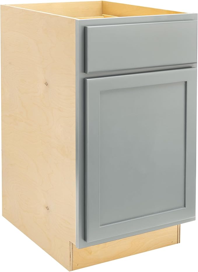 Quicklock RTA (Ready-to-Assemble) | Base Kitchen Cabinets - Shaker Style | Made in America (Magnetic Gray, 18" Wx34.5 Hx24 D Base)