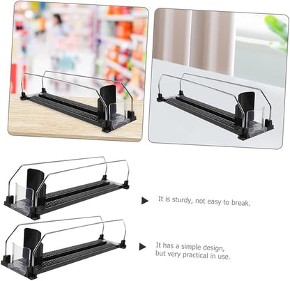 MERRYHAPY 2pcs Plastic Beverage Dispenser Stand Pusher Can Organizer for Refrigerator Easy Install Drink Pusher Fridge Accessory