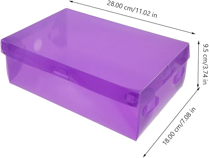 VILLCASE 7Pcs Stackable Plastic Shoe Storage Boxes with Lids Thickened Transparent Colored Shoe Organizer for Men Women Scratch-resistant Containers Space-saving Design