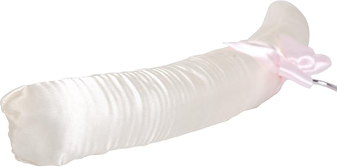 15" Luxurious Satin Padded Hangers with Anti-Rust Hook, for Dresses, Bridal, Lingerie, Woolen Items etc., Pack of 10, Cream