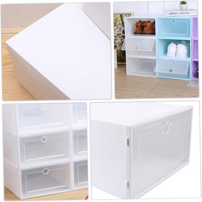 6pcs Stackable Shoe Storage Boxes Drawer-type Organizer for Shoes Sneaker Containers