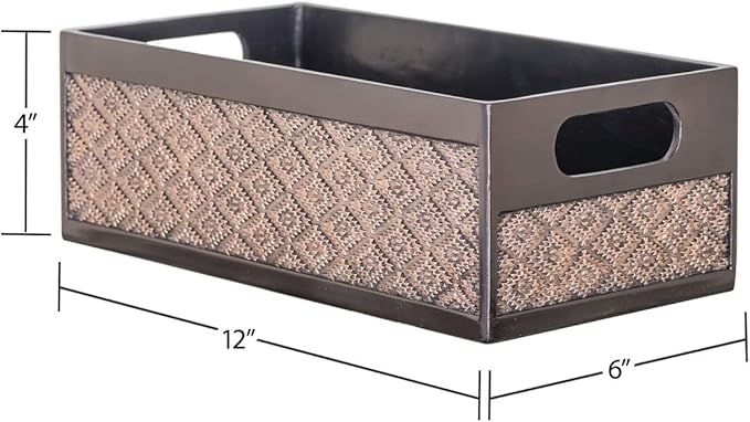 Creative Scents Dublin Brown Toilet Paper Storage Holder Basket for Decor - Decorative Bathroom Organizer and Storage for Countertop - Toilet Tank Topper Box - Modern Brown Bathroom Counter Decor