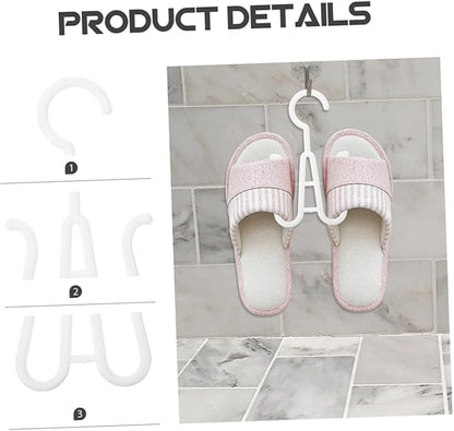 Ciieeo 20pcs Hanging Shoe Drying Rack with Large Hooks Multi-Functional Organizer for Slippers Sneakers and Heels Portable Space-Saving Shoe Hanger for Wardrobe Storage
