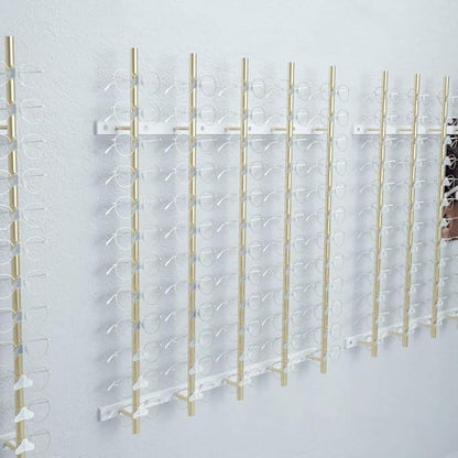 Wall Mounted Eyewear Holder Organizer Storage, Aluminum Alloy Sunglasses Holder Display Rack Multiple Eyewear Display Rod Collection Rack, Retail Store Metal Reading Glasses Storage Rack