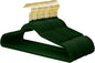 ManGotree Velvet Coat Hangers with 360° Swivel Gold Hook, Non-Slip Felt Suit Hangers, Slim Space Saving Clothes Hanger for Jacket, Sweater, Shirt, Dress, Pants (36 Pack, Green)