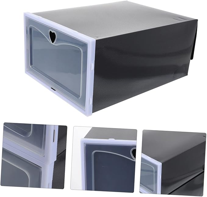 Luxshiny 6Pcs Shoe Storage Boxes with Transparent Lid Practical Shoe Organizers for Easy Access Stackable Closed Shoe Containers for Sneaker Shoe Organization