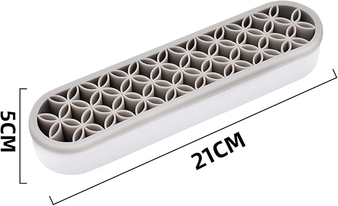 2 PCS Multi-Purpose Cosmetic Storage Box, Desktop Organizers Silicone Make Up Brush Storage Stand, Desktop Storage Box for Eyeliner Pencil, Art Supplies, Painting Brush (Grey)