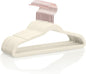 MIZGI Kids Velvet Hangers,Non-Slip Big Kids Hangers,14 Inch Hangers for Youth,Teen Clothes,Pack of 50（Ivory/Rosegold）