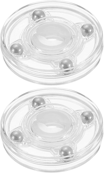 uxcell 2Pcs Acrylic Lazy Susan Turntable, 2 Inch Clear Turntable Organizer Ball Bearing 360 Degree Rotating Tray for Spice Rack Table Cake Kitchen Pantry Decorating Bathrooms