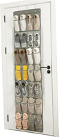 Shoe Organizer for Closet 28 Sections Hanging Shoe Rack for Door Over The Door Shoe Organizer (White)